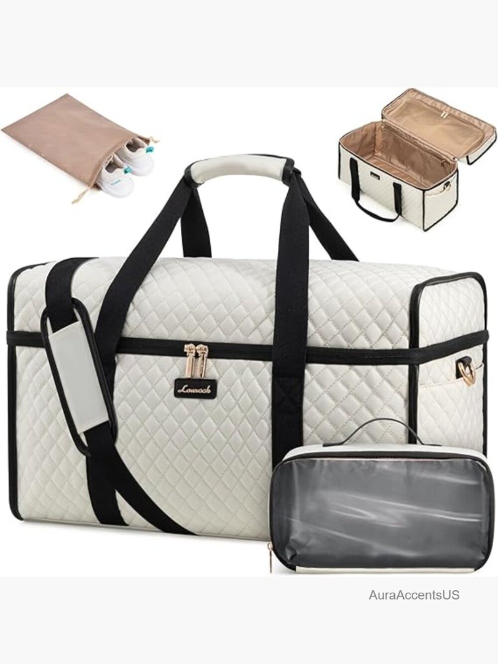 Travel Duffle Bag Weekender Overnight Carry-On Set with Toiletry & Wet Pocket,
